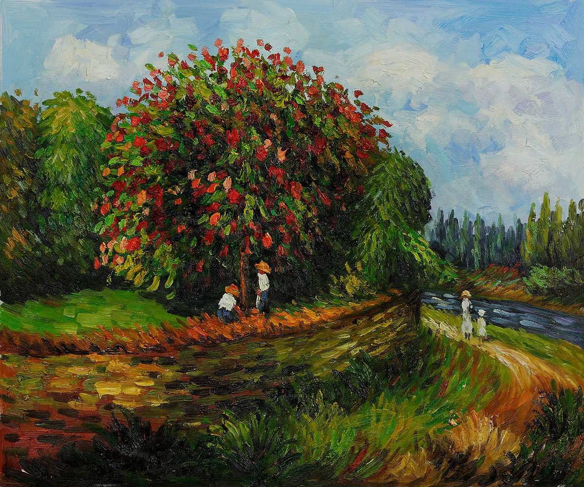 Bluhender Kastanienbaum - Pierre-Auguste Renoir painting on canvas